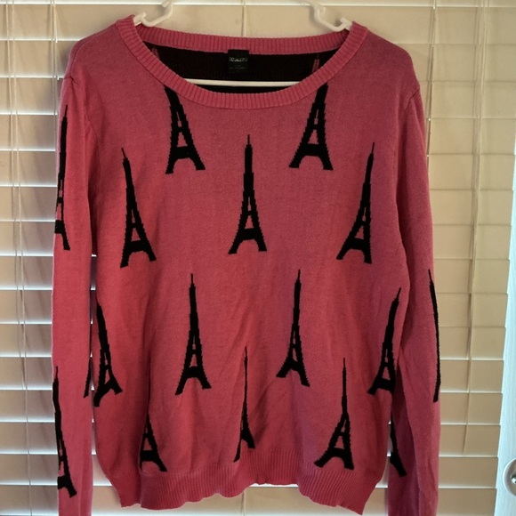 Chaps Sweaters - Pink Eiffel Tower Sweater